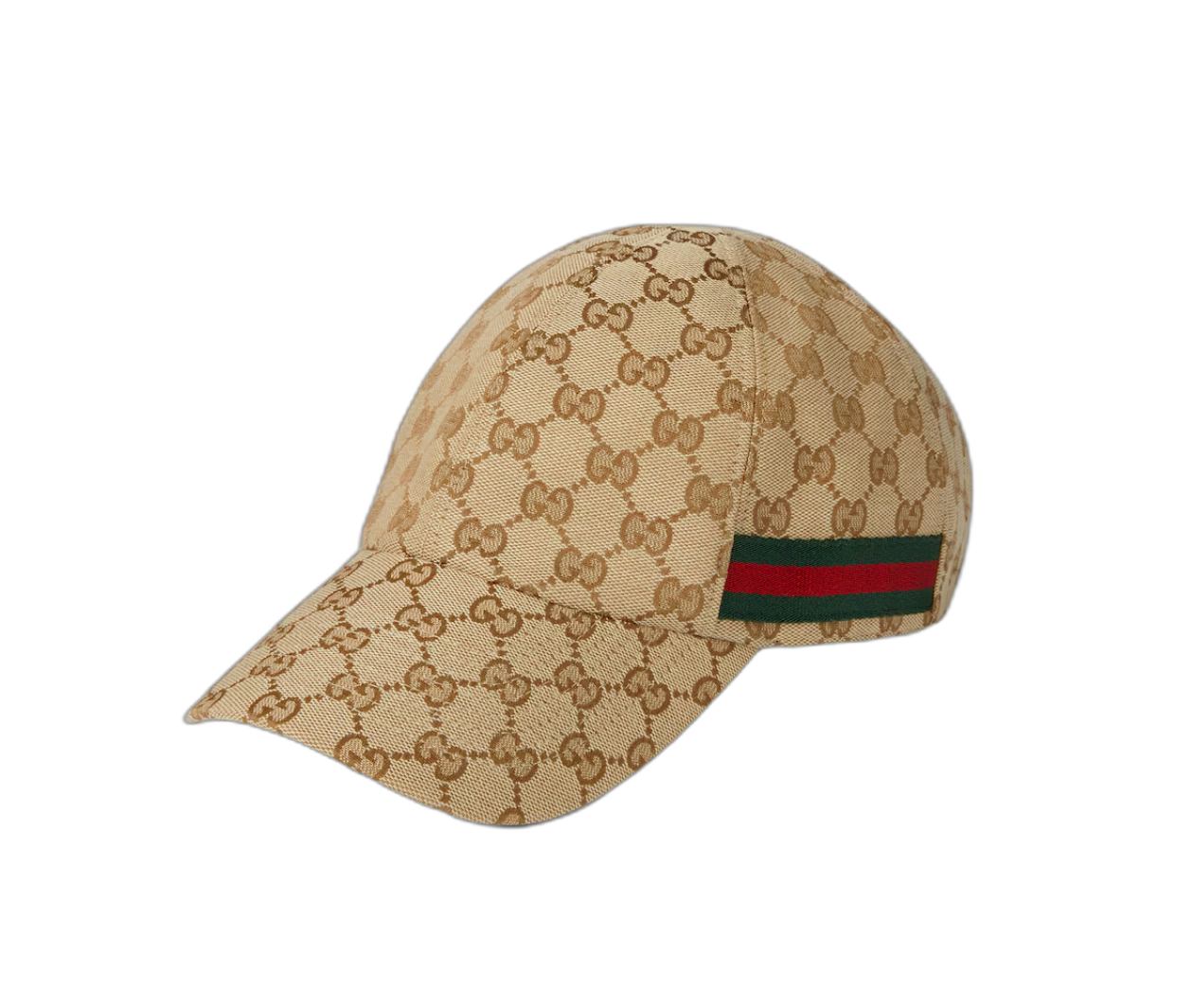 Gucci GG Baseball Hat with Web Sand Dark Brown